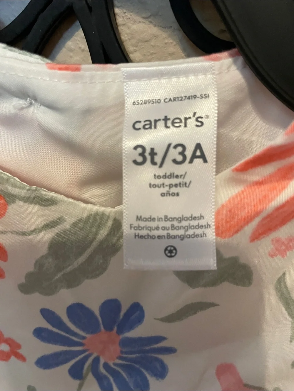 Carter's Floral Cotton Dress in Pink, Blue & Green 3T